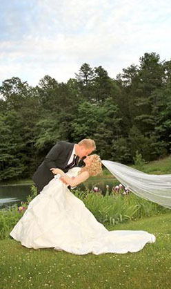 Bride and Groom Outside