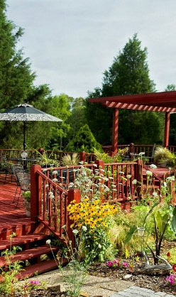 Deck Decorated with Flowers